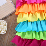 🌈 Rainbow Ruffled Swimsuit Toddler Girl (Pink/Yellow/Orange) 🌈