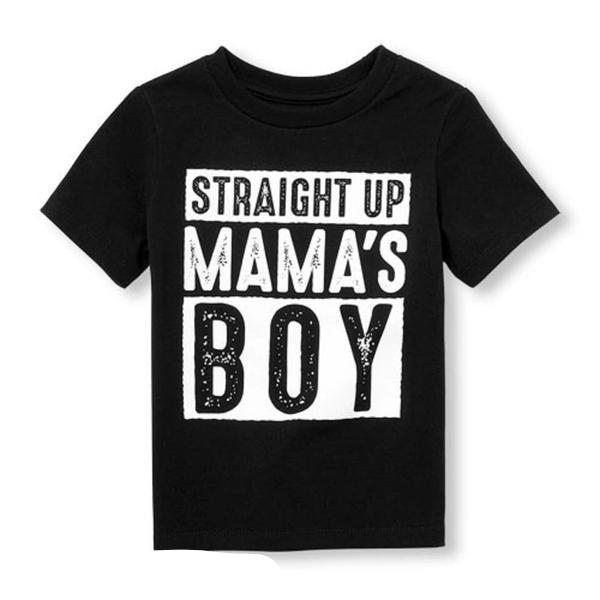 Straight Up Mama's Boy - Baby Boy and Toddler T-Shirt (Black & White)