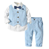 Pinstripe Formal Vest,  Bow Tie Shirt and Pants 3pc. Suit Baby Boy and Toddler (Available in