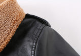 Two Toned Vegan Leather and Shearling Jacket Toddler Boy (Brown/Black)