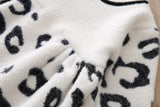🐆 Long Sleeve Empire Waist Sweater Dress Baby Toddler Girl (White/Tan Leopard Print) 🐆