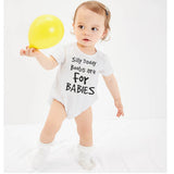 Silly Daddy Boobs Are For Babies 🤱 - Onesie Bodysuit Baby Boy (White & Black)