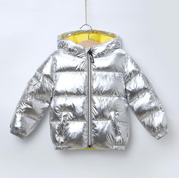 Metallic Puffer Coat Unisex Baby Boy Girl (Silver/Gold/Rose Gold)