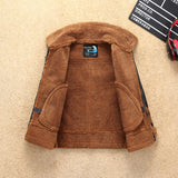 Colorblock Vegan Leather Coat Toddler Boy (Brown/Black)
