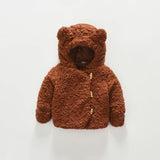 Hooded Teddy Coat with Animal Ears Toddler Girl (Brown/Pink)
