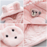 Vegan Fur Vest with Animal Ears Hood & Purse Toddler Girl (Pink/Ivory/Rose)