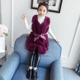 Vegan Fur Belted Maxi Vest Toddler Girl (Purple/Green/Rose)