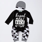 Brand New Buck-a-roo - Top and Pants 2pc. Clothing Set Baby Boy (Black & White)