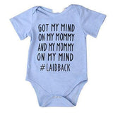 Got My Mind on My Mommy and My Mommy on my Mind  👩‍👧- Unisex Baby Onesie Bodysuit (Baby Blue)