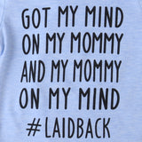 Got My Mind on My Mommy and My Mommy on my Mind  👩‍👧- Unisex Baby Onesie Bodysuit (Baby Blue)