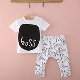 Boss - Unisex Baby 2 pc. T-Shirt and Pant Clothing Set (Black & White)