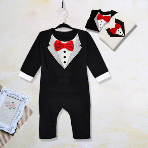Little Tuxedo Jumpsuit 🤵 - Baby Boy and Toddler (Available in Black or White)
