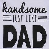 Handsome Just Like Dad  🧔 - Baby Boy Onesie Bodysuit (White & Black)