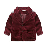 Blazer, Plaid Collar Shirt and Jeans 3pc. Clothing Set Toddler Boy (Available in Blue, Green or Burgundy)