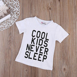 Cool Kids Never Sleep 💤  - T-Shirt Unisex Toddler Boy Girl (White & Black)