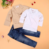Blazer, Collar Shirt and Jeans 3 pc. Clothing Set Toddler Boy (2 colors available)