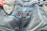 Embroidered Denim Jeans Baby Girl and Toddler (Pink and Light Wash Denim)