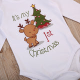 It's My First Christmas 🎄  - Long Sleeve Onesie Unisex Baby Boy Girl (White Multi)