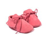 Fringe Tassel Lace Up Soft Moccasins Baby Shoes (11 colors available)