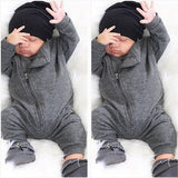 Asymmetrical Zipper Jumpsuit Baby Boy (Black & White)
