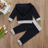 Hooded Pullover Sweatshirt and Pants 2pc. Set Baby Boy (Navy Blue/Gray/White)
