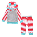 Unisex Colorblock Striped 2pc. Hooded Jogger Set Baby Boy Girl Toddler (4 colors available)