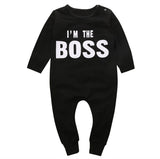 I'm the Boss - Long Sleeved Jumpsuit Unisex Baby (Black & White)