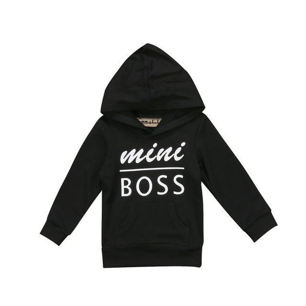 Mini Boss Unisex Hooded Sweatshirt Baby and Toddler (Available in White or Black)