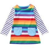 Striped 🌈 T-Shirt Tunic Dress Baby Girl and Toddler (Rainbow)