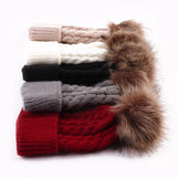 Unisex Crochet Fur Pom Pom Hat (5 colors available)