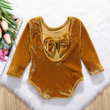 Velvet Long Sleeved Onesie Bodysuit Baby Girl (4 colors available)