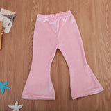 Bell Bottom Stretch Pants Baby Girl and Toddler (Available in Burgundy or Pink)
