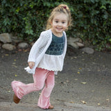 Bell Bottom Stretch Pants Baby Girl and Toddler (Available in Burgundy or Pink)
