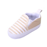Striped Slip on Sneakers Baby Shoes (Available in Green, Blue or Tan)