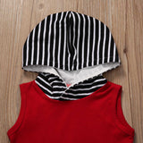 Hooded Muscle Shirt & Harem Shorts 2pc. Set (Red/Black/White)