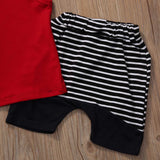 Hooded Muscle Shirt & Harem Shorts 2pc. Set (Red/Black/White)