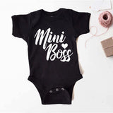 Mini Boss 🙄😀 - Onesie Bodysuit Unisex Baby Boy Girl (Black/White)