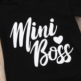 Mini Boss 🙄😀 - Onesie Bodysuit Unisex Baby Boy Girl (Black/White)