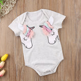 🦄 3D Unicorn Onesie Baby Girl (Gray & Pink Multi) 🦄