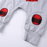 All You Need Is Love - Plaid Lumberjack Print Jumpsuit & Bow Tie Headband 2pc. Set Baby Girl (Gray, Red and Black)