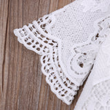 Bell Sleeve Lace Romper Baby Girl (White)