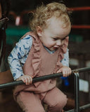 Sleeveless Ruffled Shoulder Knit Jumpsuit Baby Girl & Toddler (Pink)