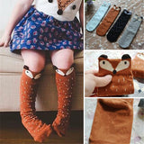 Foxy Pattern 🦊 Knee Socks Baby Girl Toddler (Gray or Cognac)