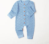 Knitted Long Sleeve Baby Jumpsuit Unisex Baby (4 colors available)