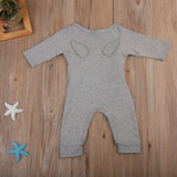 Side Tie Long Sleeve Jumpsuit Baby Girl (Available in Gray or White)