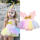 🦄 Glitter Unicorn Tutu Dress Baby Girl (Pink/Lavender/Yellow/Blue) 🦄
