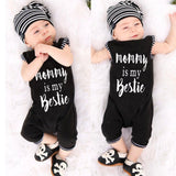 Mommy is My Bestie - Sleeveless Jumpsuit Baby Girl (Black/White)