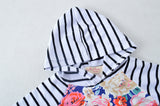 Floral & Stripe Hooded Sweatshirt and Pants 2 pc. Set Baby Girl (2 prints available)