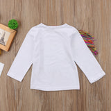 Unicorn 🦄 Fringed Sleeve T-shirt Baby Girl and Toddler (White & Rainbow)