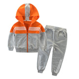 Colorblock Hooded Jacket and Pants Tracksuit Toddler Boy (4 colors available)
